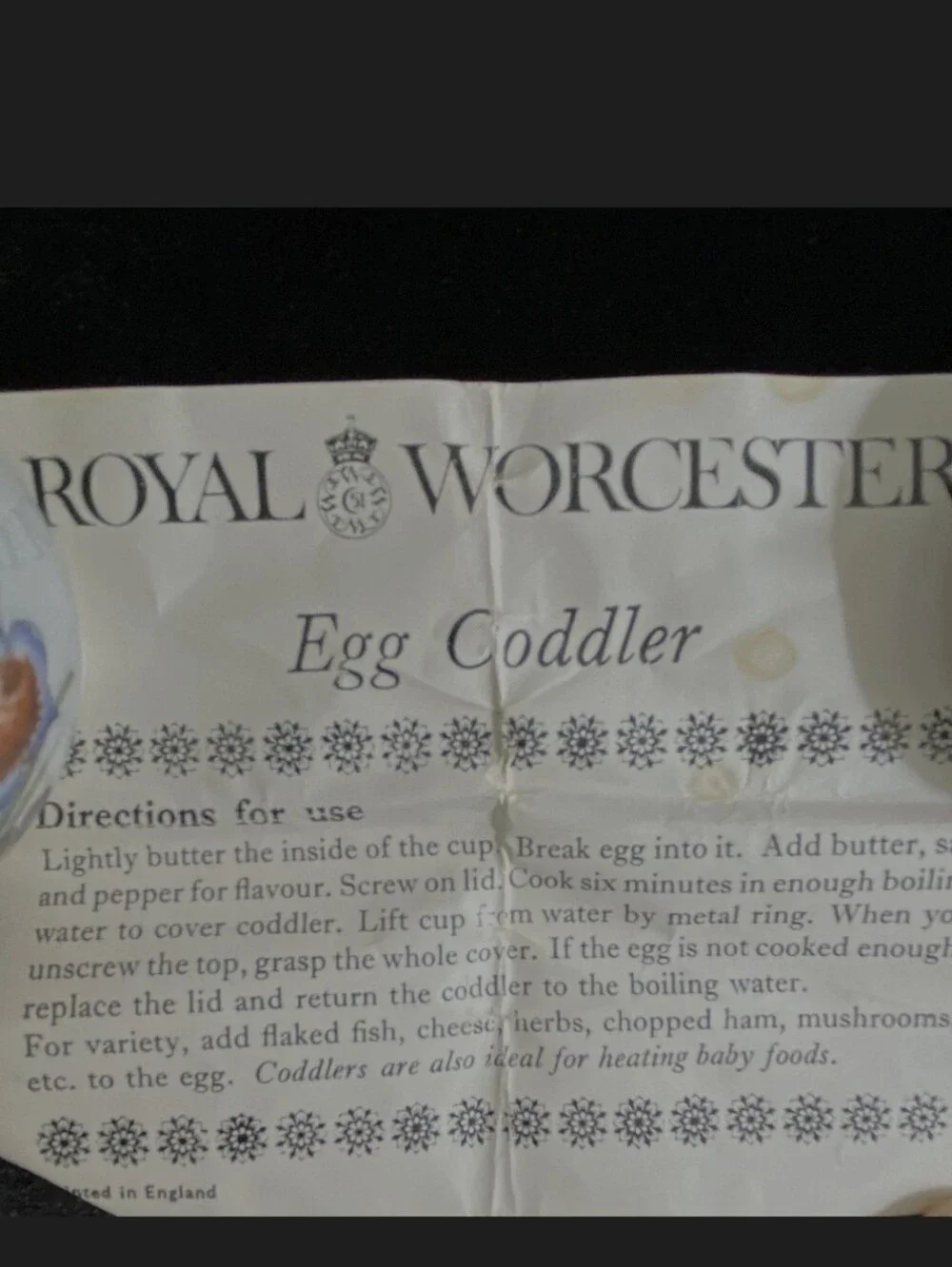 Vintage Royal Worcester England Bournemouth Floral Egg Coddler & Lid 3.5”